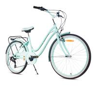 sun baby Heart Bike Bicicleta para niña 20 Pulgadas, Menta, Bicicleta Infantil de 8 a 12 años con 7 velocidades, portaequipajes, Guardabarros metálicos, Freno en V, Protector de Cadena
