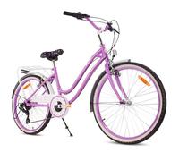 sun baby Heart Bike Bicicleta para niña 20 Pulgadas, Morado, Bicicleta Infantil de 8 a 12 años con 7 velocidades, portaequipajes, Guardabarros metálicos, Freno en V, Protector de Cadena