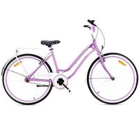 sun baby Heart Bike Bicicleta Urbana Mujer 26 Pulgadas, Bicicleta 26" para Mujeres y niña - Freno V-Brake, Cuadro de Acero, portaequipajes, Guardabarros - Morado