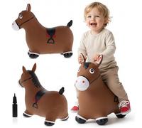 sun baby Juguete Hinchable para Saltar para niños Desde 1 año, Inflable Hopper, cavalo saltante, de Caucho (Poni marrón 2)