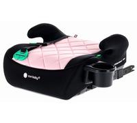 SUN BABY LITTLENEST PRO - Elevador Coche ISOFIX 125-150 cm, i-Size R129, Portavasos, Asiento Acolchado Infantil - Negro y rosa