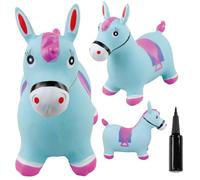 SUN BABY Saltador Hinchable para Niños hasta 45 Kg sin BPA, de 1 año, Pelotas saltarinas para niños (Caballo Azul)