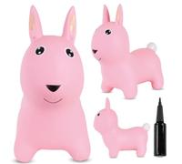 SUN BABY Saltador Hinchable para Niños hasta 45 Kg sin BPA, de 1 año, Pelotas saltarinas para niños (Conejo Rosa)