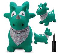 SUN BABY Saltador Hinchable para Niños hasta 45 Kg sin BPA, de 1 año, Pelotas saltarinas para niños (Dino Verde con Bandana)