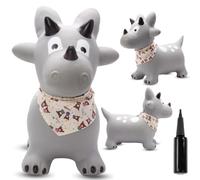 SUN BABY Saltador Hinchable para Niños hasta 45 Kg sin BPA, de 1 año, Pelotas saltarinas para niños (Dino Gris con Bandana)