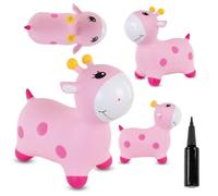 SUN BABY Saltador Hinchable para Niños hasta 45 Kg sin BPA, de 1 año, Pelotas saltarinas para niños (Jirafa Rosa)