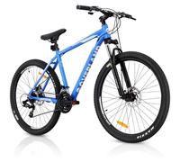 sun baby Tatra Bikes Bicicleta de montaña 27.5 Pulgadas Overland, Ligero Bicicleta 27.5" Unisex - Cuadro de Aluminio de 19 Pulgadas, 21 Marchas, Amortiguador, Frenos de Disco - Azul