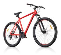 sun baby Tatra Bikes Bicicleta de montaña 29 Pulgadas Overland, Ligero Bicicleta 29" Unisex - Cuadro de Aluminio de 21 Pulgadas, 21 Marchas, Amortiguador, Frenos de Disco - Rojo-Negro