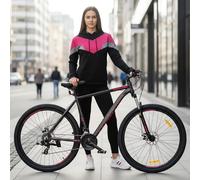 sun baby Tatra Bikes Bicicleta de montaña 29 Pulgadas Overland, Ligero Bicicleta 29" Unisex - Cuadro de Aluminio de 21 Pulgadas, 21 Marchas, Amortiguador, Frenos de Disco - Negro-Fucsia