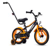 sun baby Tracker Bike Bicicleta Infantil de niño con Ruedas de Entrenamiento 14 Pulgadas, de niño 3-6 años, Manillar Ajustable y Timbre, V-Break y Freno de Torpedo (14 Pulgadas, Naranja Neon)