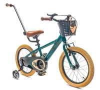 sun baby Verdant Bike Bicicleta Infantil de niño con Ruedas de Entrenamiento 14 Pulgadas, de niño 2-6 años, Manillar Ajustable y Timbre, V-Break y Freno de Torpedo (14 Pulgadas, Verde Oscuro)