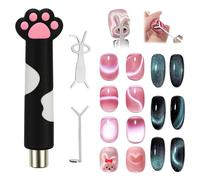 Sun&Beam Nails Barra magnética de pata de gato para gel de ojo de gato, herramienta de arte de uñas con efectos de luz de corazón y conejo, incluye 2 complementos