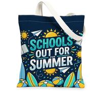 Sun - Bolsa de lona para mujer, diseño de pelota de playa, tabla de surf, color azul marino, lavable, reutilizable, bolsa de compras, Azul marino, 13x15 Inch