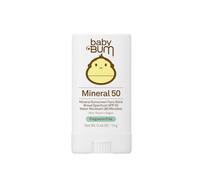Sun Bum Baby Bum Mineral SPF 50 - Protector solar en barra, cumple con la ley Hawaii 104 (sin octinoxato ni oxibenzona), protección facial y corporal UVA/UVB, sin perfume para pieles sensibles, tamaño