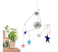 Sun Catcher, 3.35 Inches, Spiral Spinner for Window Display, Hanging Art Ornament with Disco Balls and Stars, Rainbow Maker Decoration for Patio Living Room Bedroom Balcony Study