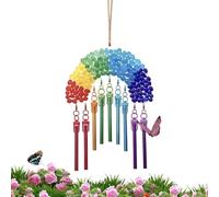 Sun Catcher Decor Set - Acrylic Rainbow Cloud Beaded Design, Outdoor Wind Chime Ornament, 8.26x5.90 Inch Size Panel, Window Garden Backyard Use, Home Living Room Bedroom Entryway Accent