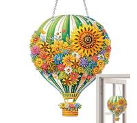 Sun Catcher, Love Hot Air Balloon Window Pendant, 2D Acrylic Hanging Ornament, Colorful Window and Wall Decor For Home Patio, Lightweight Artistic Decoration and Unique Gift Idea, 30x26x1cm
