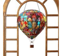 Sun Catcher Outdoor, Window Sun Catchers, 7.87x6.3 Inches Acrylic Flat Hot Air Balloon Decorative Ornament, Vibrant Hanging Lantern for Door, Bathroom, Home, Summer, Easter, Birthday, Car