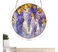 Sun Catcher Puzzle, 3D Flower Acrylic Window Decor, Assembly Display Design, Decorative Hanging Art, Colorful Light Catcher Craft Ornament for Home Office Bedroom Living Room Spring, 8.27x8.27 Inches