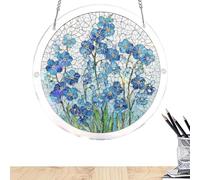 Sun Catcher Puzzle, 3D Flower Acrylic Window Decor, Assembly Display Design, Decorative Hanging Art, Colorful Light Catcher Craft Ornament for Home Office Bedroom Living Room Spring, 8.27x8.27 Inches