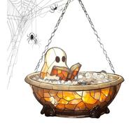 Sun Catcher, Spooky Light Catcher Reading Book Design, 3.9inches Ghost Rainbow Window Decor for Halloween, Christmas, Garden, Car Balcony, Aesthetic Sign Art Home Offices Classroom