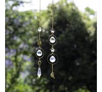 Sun Catchers - Decoración de ventana con cristales colgantes con colgante de luna o sol, bola de prisma, arco iris, fabricante de adornos para el hogar, jardín, fiesta de no?l decoración de boda y