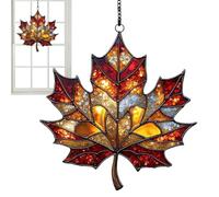 Sun Catchers for Window - Fall Maple Leaves Light Catcher Ornament for Thanksgiving Home Decoration, Seasonal Wall Hanging with Colorful Crafts, Yard Garden Bedroom Decor, 3.94x3.94 Inches