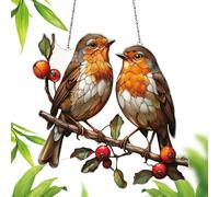 Sun Catchers For Wiñdows - 20x20cm Bird Suncatcherš | Acrylic Window Decoration Pendant - Stained Glass Style Hanging Bird Ornament | Multicolor Home Patio Garden Decor | Window Hanging Art