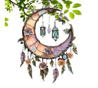 Sun Catchers Outdoor, Moon Shape Acrylic Ornament, 12cm Window Sun Catchers for Hanging, Clear Acrylic Decorative Piece with Reflective Design, Home Garden Accessory for Room Wall Indoor, Lovers Use