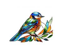 Sun Catchers, Stained Glass Birds, Colorful Acrylic Bird Shape Window Hanging with Metal Chain