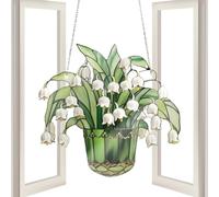 Sun Catchers Ventana interior, de sol Lily of Valley Sun Catcher, Sun Catchers Decoraciones de ventana de color brillante para ventana interior, exterior, madre