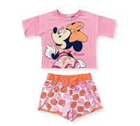 SUN CITY Camiseta de verano de Minnie Disney y pantalones cortos para niña de algodón, Rosa, 3 años