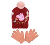 Sun City Peppa Pig - Gorro de invierno y guantes para niños, Rosa., XS