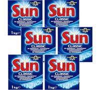 Sun Classic - Detergente para lavavajillas con sal regeneradora (1 kg, 6 unidades)