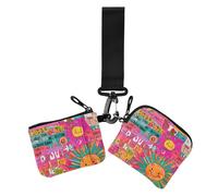 Sun Colorido Art Words - Carteras para mujer, monedero portátil pequeño con correa de muñeca para mujer, 2 unidades, Palabras artísticas coloridas del sol, 1 size, Casual