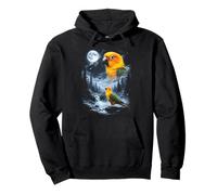Sun Conure Aullando a Moon 90's Retro Parrot Sudadera con Capucha