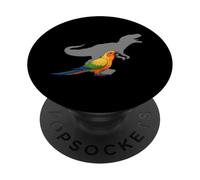 Sun Conure con T Rex Shadow Bird Lovers PopSockets PopGrip Adhesivo