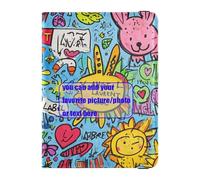Sun Doodle Blue Art - Funda de piel para pasaporte y tarjeta de vacunación, funda para pasaporte, funda para pasaporte, funda para pasaporte, funda ultrafina, Sun Doodle Blue Art Abstract, 1 size