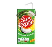 Sun Exotic Cajas de cartón de piña y coco, 288 ml, paquete de 27
