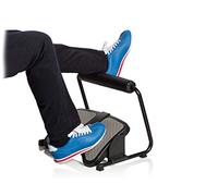 SUN-FLEX Reposapiés ergonómico ajustable en ángulo de altura debajo del escritorio para sentarse y estar de pie, taburete intuitivo y soporte de piernas para escritorio de pie (negro)