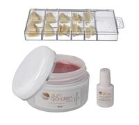 Sun Garden Nails Gel UV Cover de 30 ml + 100 unidades Tipbox + 7 g pegamento