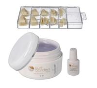 Sun Garden Nails Gel UV Sellador Gel 30 ml + 100 Tipbox + 7 g Pegamento Tipkleber