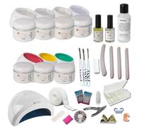 Sun Garden Nails Set completo de manicura de gel UV, 42 piezas, kit de iniciación profesional, incluye máquina de endurecer la luz UV, colores y accesorios - Juego de uñas de gel para uñas de gel