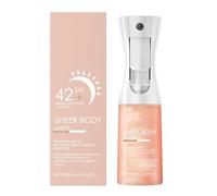 Sun Glaze Sheer Cody Mist SPF 42, infundido con aceite corporal brillante, le da a la piel un acabado brillante, niebla hidratante resistente al agua, sin pegajos, hidratos, iluminación (1pc)