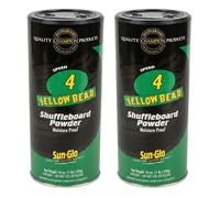 Sun-GLO # 4 Velocidad Oso Amarillo Shuffleboard Polvo Cera 16 oz con un Sun-GLO Shuffleboard Barrido Opción de Paquete - 2015, 2 Yellow #4 Speed