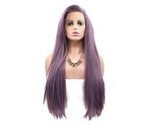 Sun Goddess Alisar El Pelo Sedoso Encaje Sintética Púrpura Peluca Delantero Parte Lateral Para Las Mujeres De Cabello De Fibra Resistente Al Calor Parte De Cosplay Pelucas,Purple,26Pulg.
