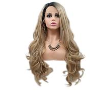 Sun Goddess Cabello Rubio Carrocería Larga Onda Encaje Sintético Peluca Frontal Indicador Natural Sin Pegar Dorado Pelucas Para Las Mujeres,Rubia,24Pulg.