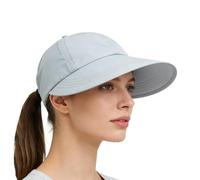 Sun Hat Wide Brim Breathable Adjustable Buckle UV Protection Outdoor Cap, gris claro