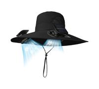 Sun Hat - Wide Brim Cooling Headwear, Solar Powered Fan Cap with Airflow Ventilation System, Lightweight Shade Design for Outdoor Comfort, Ideal for Gardening Fishing Camping Beach Travel