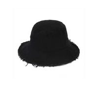 Sun Hats for Women Summer Casual Wide Brim Cotton Bucket Hat Beach Vacation Travel Accessories(BLACK)